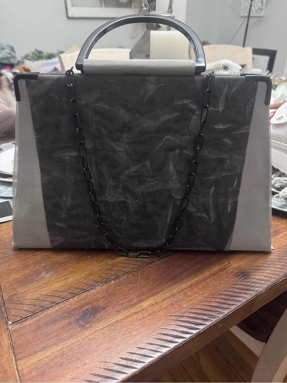 Women’s Bo’s Art Studio Purse With Stainless Steel Mesh and Chain Strap